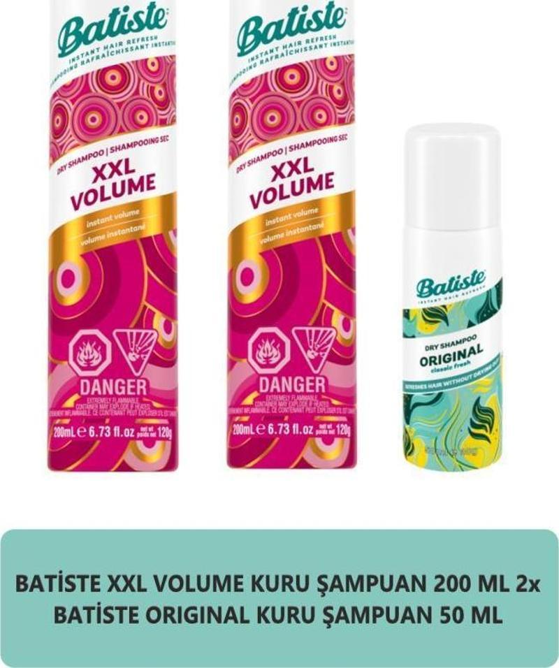 Kuru Şampuan Xxl Volume 200 ml X2 + Batiste Kuru Şampuan Orıgınal 50 ml