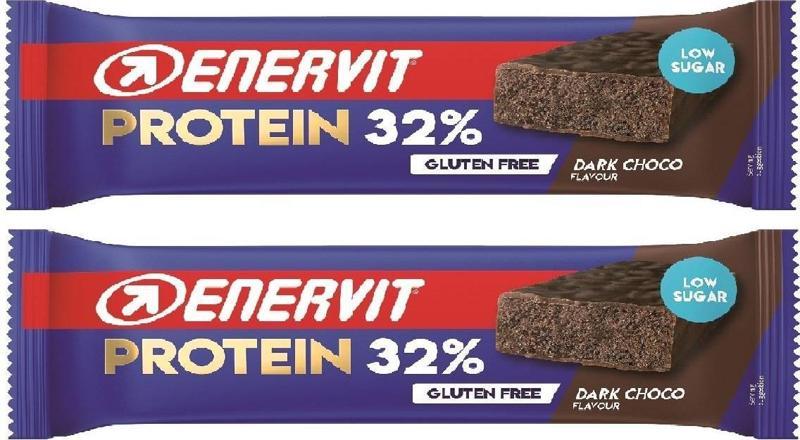 ENERVİT DARK CHOCOLATE LOW SUGAR  - BİTTER ÇİKOLATALI PROTEIN BAR 60 GR X 2 ADET