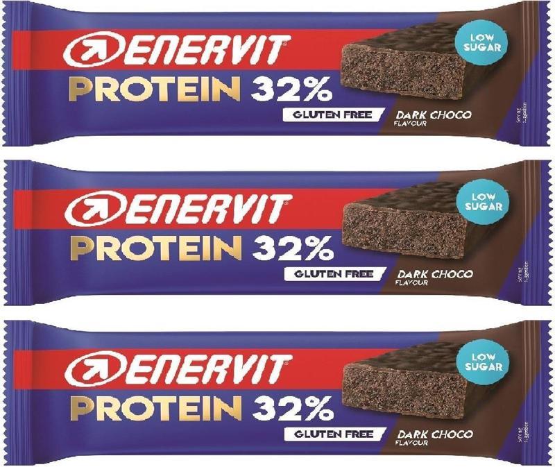 ENERVİT DARK CHOCOLATE LOW SUGAR  - BİTTER ÇİKOLATALI PROTEIN BAR 60 GR X 3 ADET