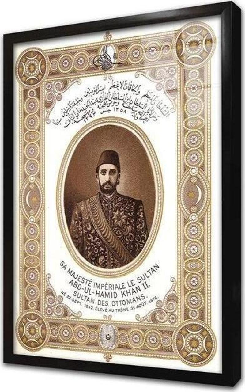 2 Abdülhamid Han Çerçeveli Cam Tablo