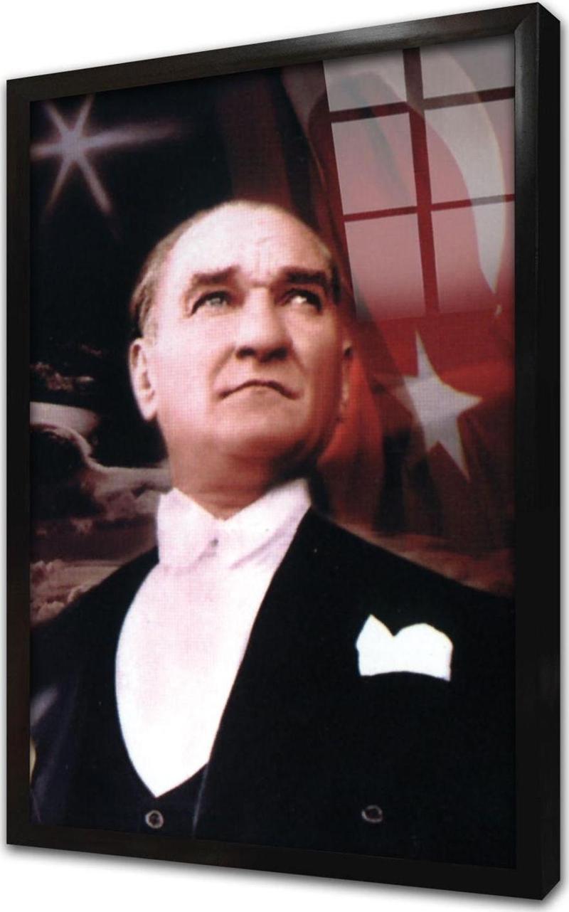 Istikbal Göklerdedir Atatürk Çerçeveli Cam Tablo