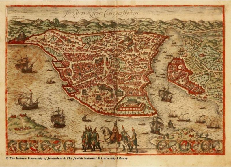 Konstantinopolis Eski Istanbul Haritası Kanvas Tablo 20x30 cm 20x30 cm