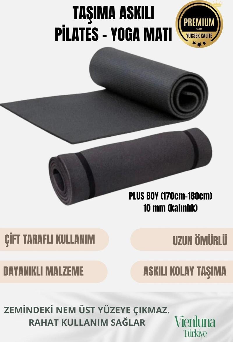 Lüks İki Yüzeyli Kayma Önleyici Silinebilir Hijyenik Yoga Minderi Pilates Meditasyon Matı 10 mm