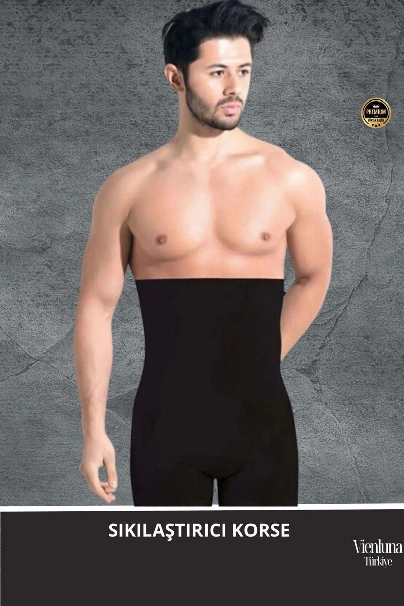 Deluxe Seri Sıkılaştırıcı Toparlayıcı Basen Bel İnceltici Göbek Düzleştirici Erkek Duble Boxer Korse