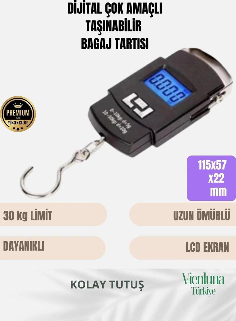 Premium Lcd Ekran Hassas Seyahat Bavul Tartı Dijital Çok Amaçlı Taşınabilir Bagaj Tartısı Max 30 Kg