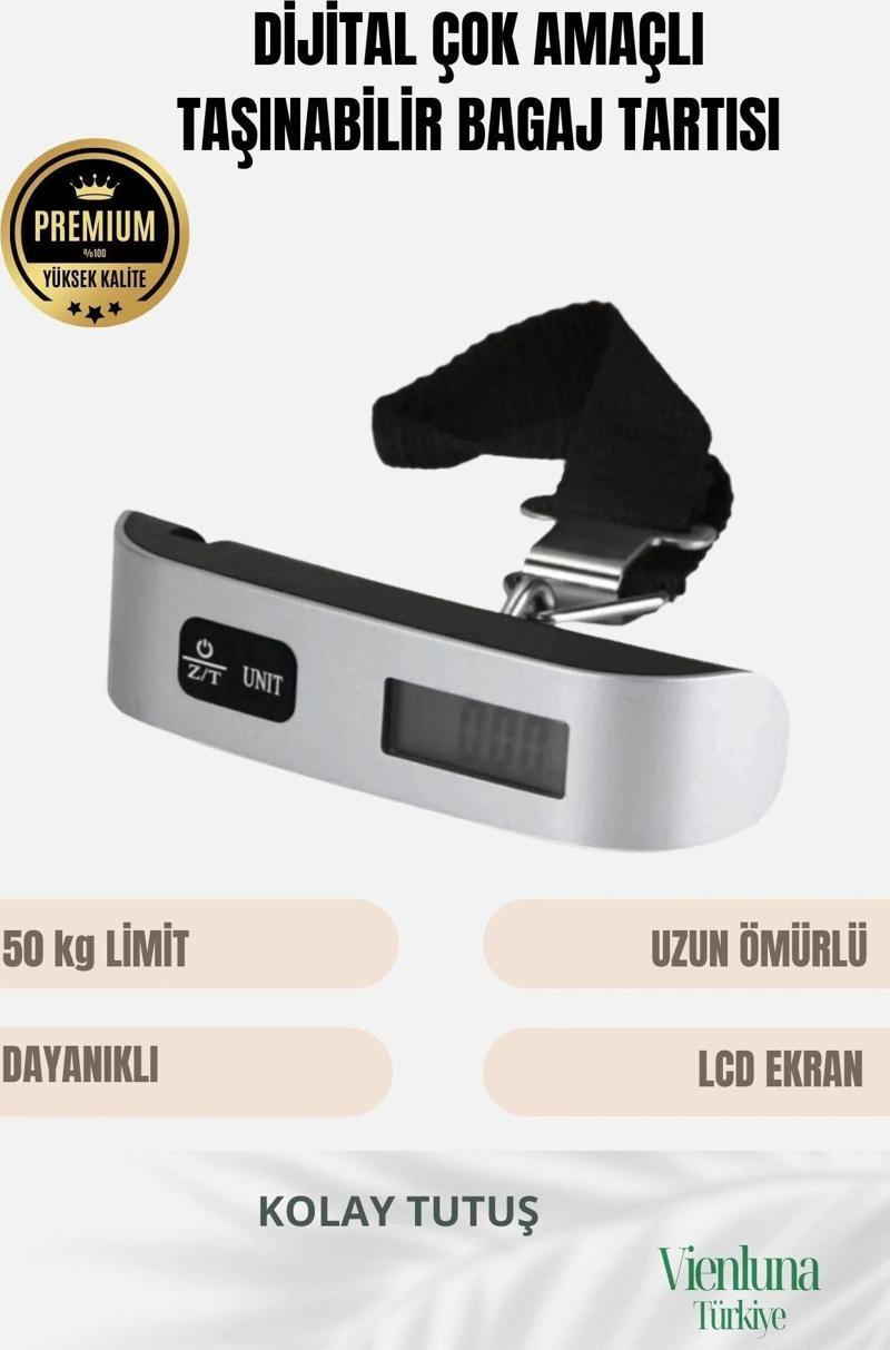Profesyonel Hassas Seyahat Bavul Ağırlık Tartı Dijital Lcd Ekran Taşınabilir Bagaj Tartısı Max 50 Kg