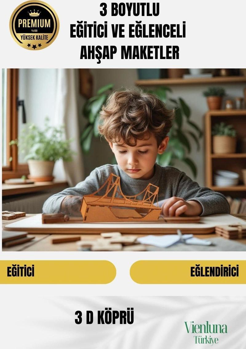 Yeni Sezon Eğitici Öğretici 3 Boyut Ahşap Puzzle Zeka Geliştirici Boyanabilir Oyun Maket Köprü