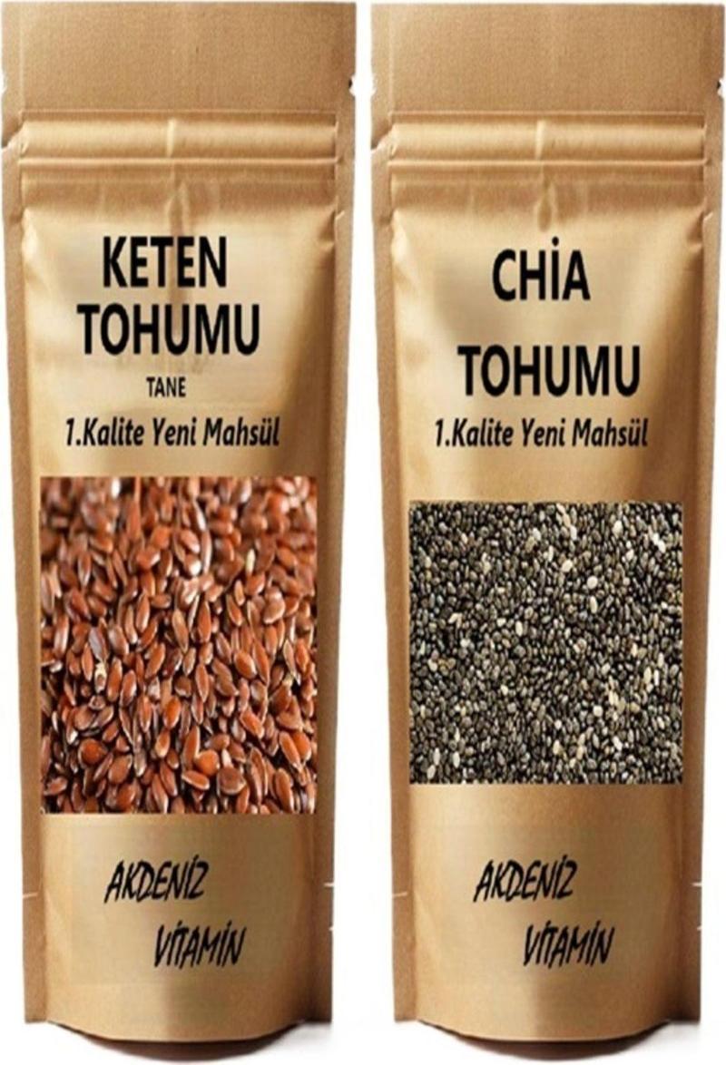 Chia Tohumu 500 gr Ve Keten Tohumu 500 gr İkili Set