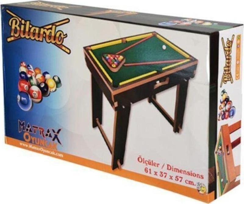 Oyuncak Ahşap Bilardo Oyunu Orta Boy Akç-413