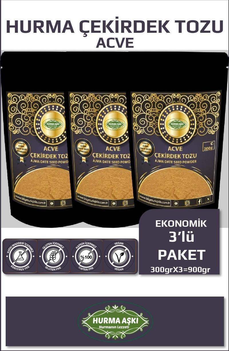 Acve Hurma Çekirdeği Tozu 300Grx3=900Gr