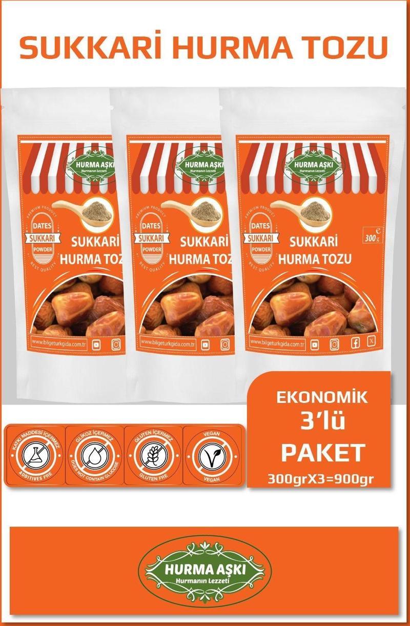 Hurma Tozu Sukkari 300Grx3=900Gr