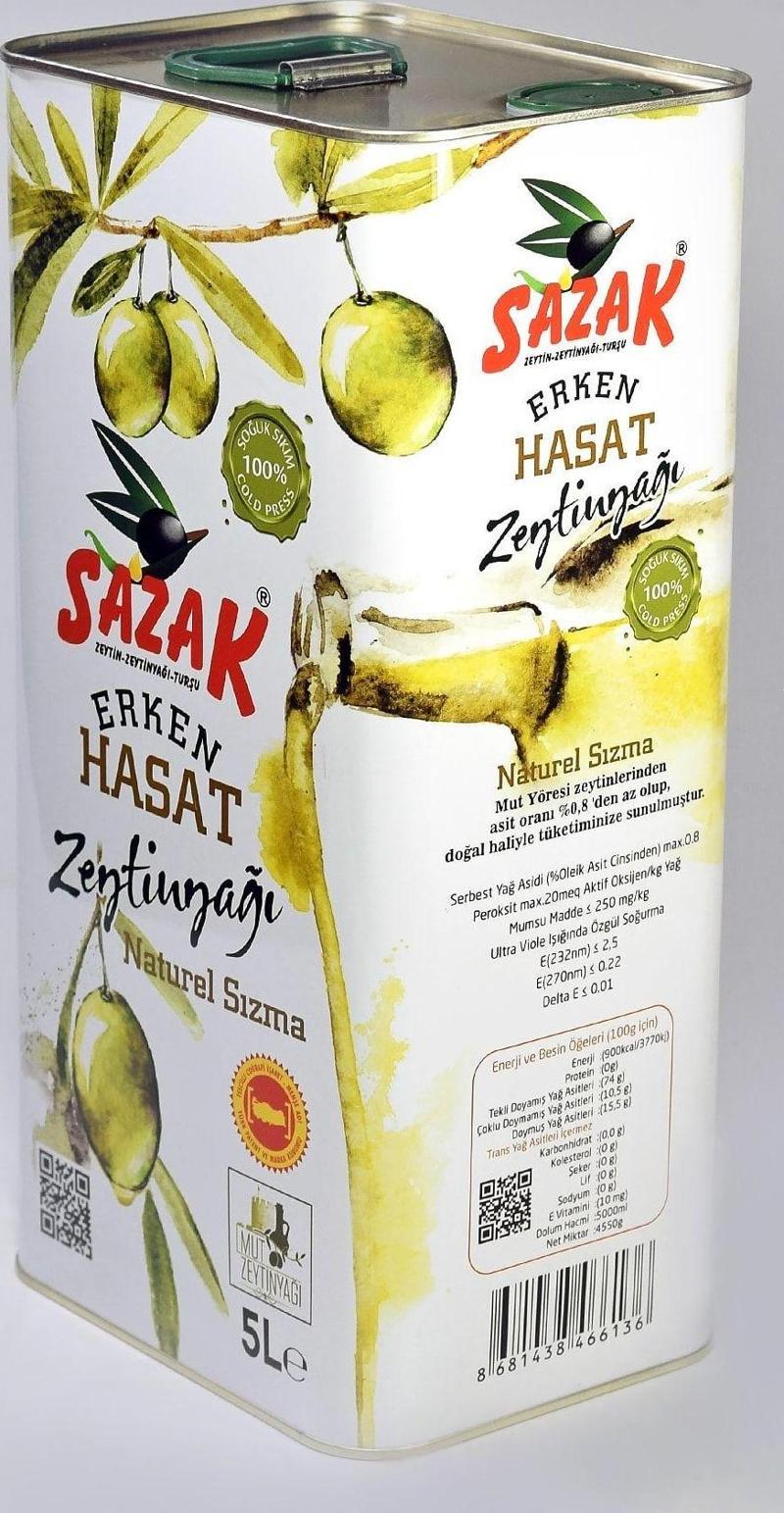 Erken Hasat Soğuk Sıkım Sızma Zeytinyağı 5 Lt