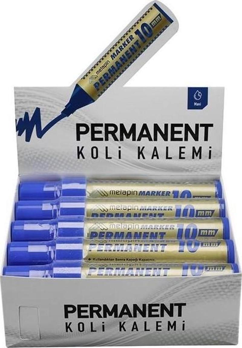 Metapin 10mm Permanent Koli Kalemi Mavi 10'lu