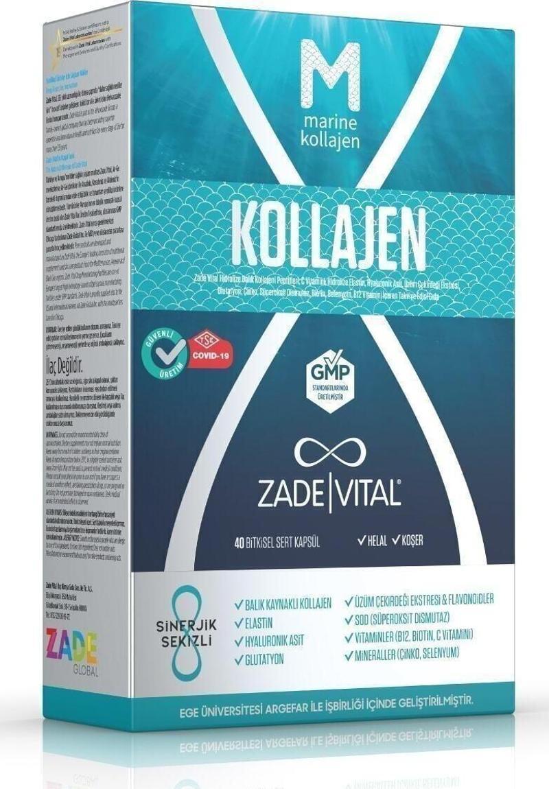 Marine Collagen Hyaluronic Acid 40 Bitkisel Sert Kapsül