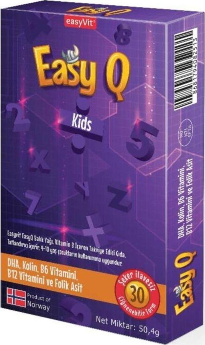 Easy Q Kids 30 Çiğnenebilir Form - Limon-Portakal