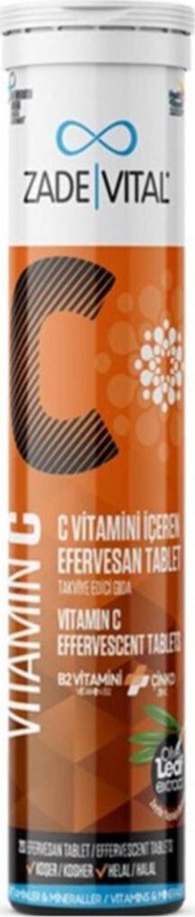 Zadevital Vitamin C +B2 + Çinko 20 Efersan Tablet