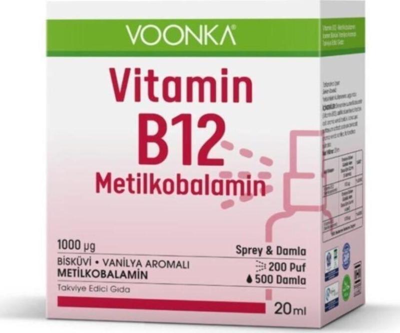 Vitamin B12 Metilkobalamin Damla /Sprey 20 Ml