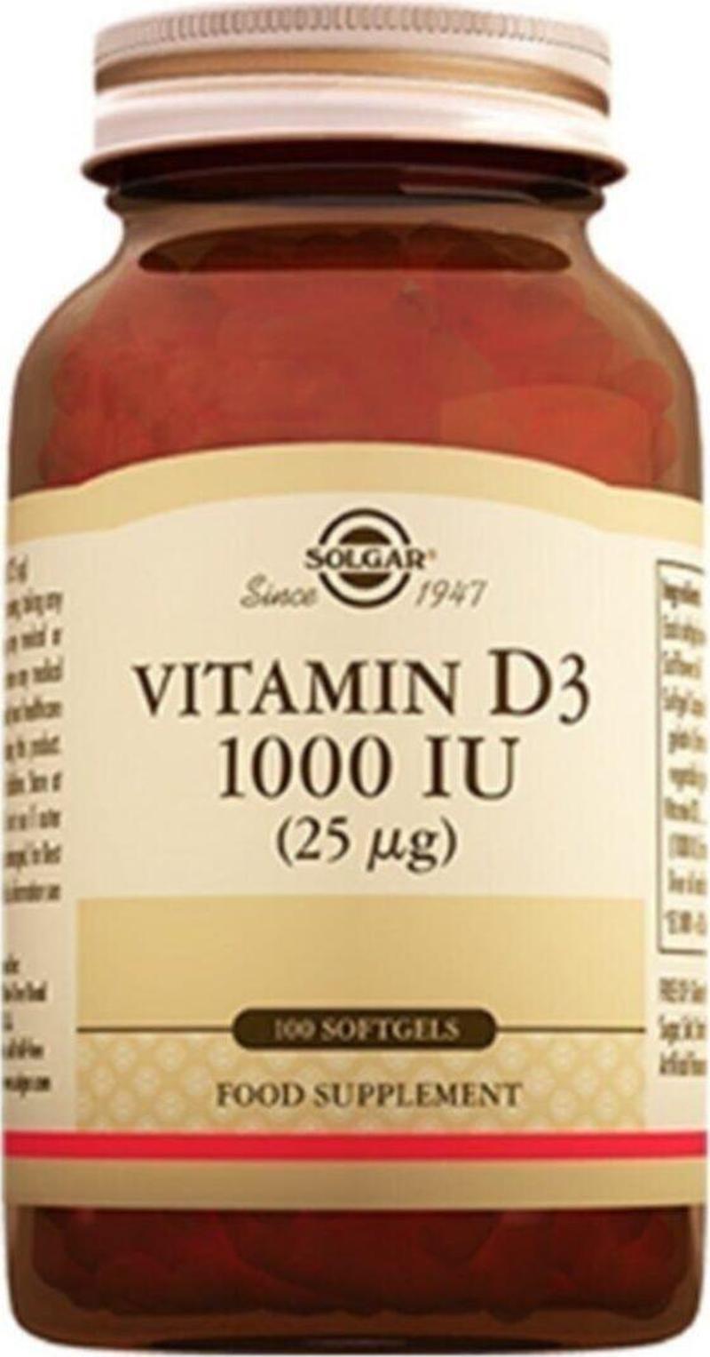 Vitamin D3 Içeren Takviye Edici Gıda 1000Iu Yumuşak 100 Kapsül