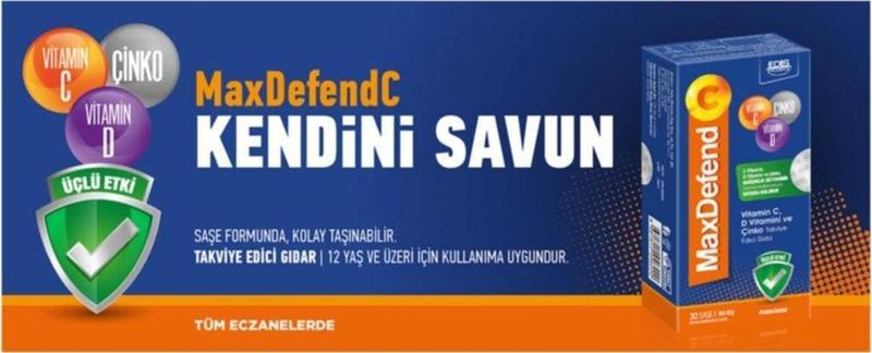 Maxdefend C Vitamin C, Vitamin D Ve Çinko 30 Saşe