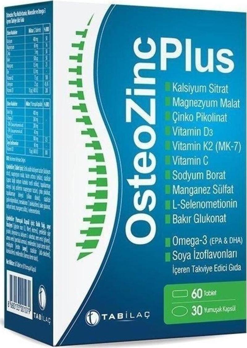 Osteozinc Plus 60 Tablet 30 Yumuşak Kapsül