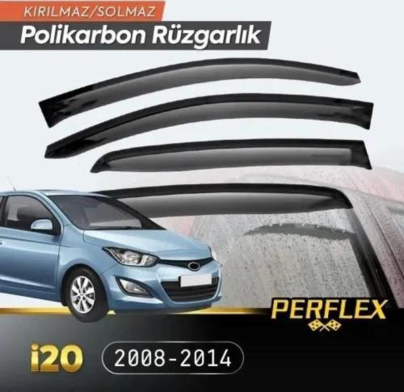 Perflex Polikarbon Kırılmaz Rüzgarlık V2 Düz Hyundai İ20 2008-2014