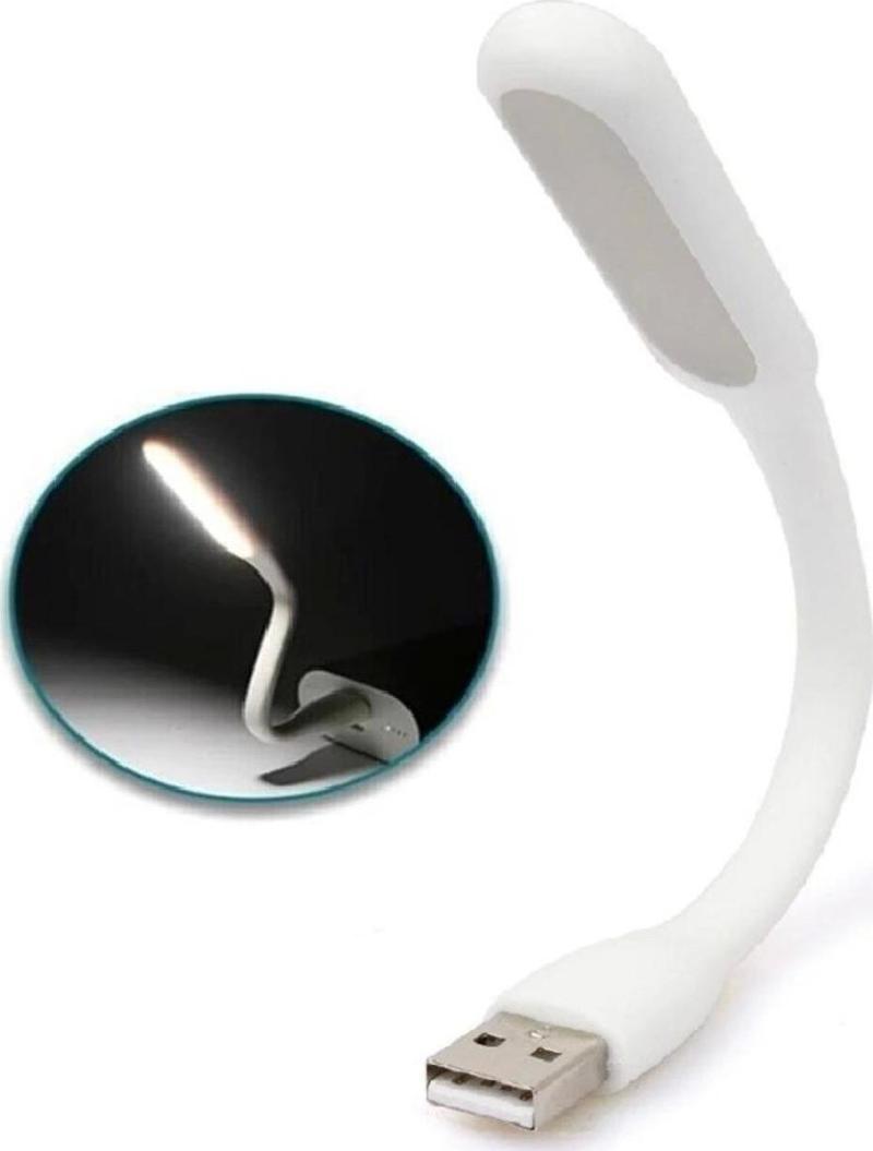 Usb Led Lamba Beyaz Renk Işık Portatif Taşınabilir Gece Lambası Masa Aydınlatma Kamp Pc