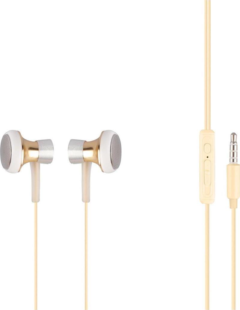 Acoustic 0153 Mikrofonlu Kablolu Kulakiçi Kulaklık Gold