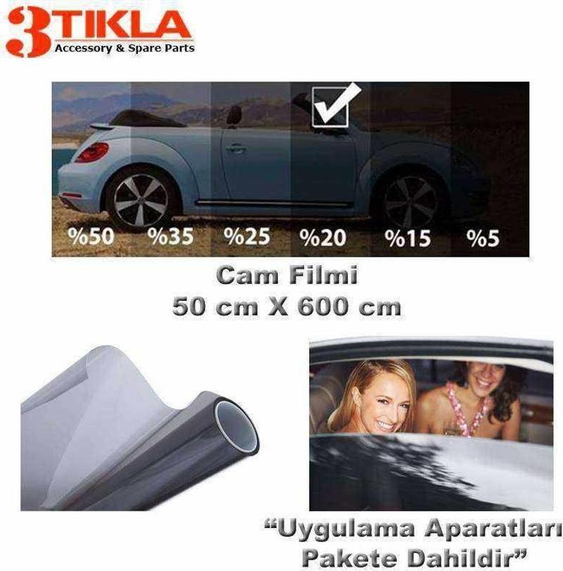 Oto/Ev Cam Filmi 50cm x 6 Mt Black %20