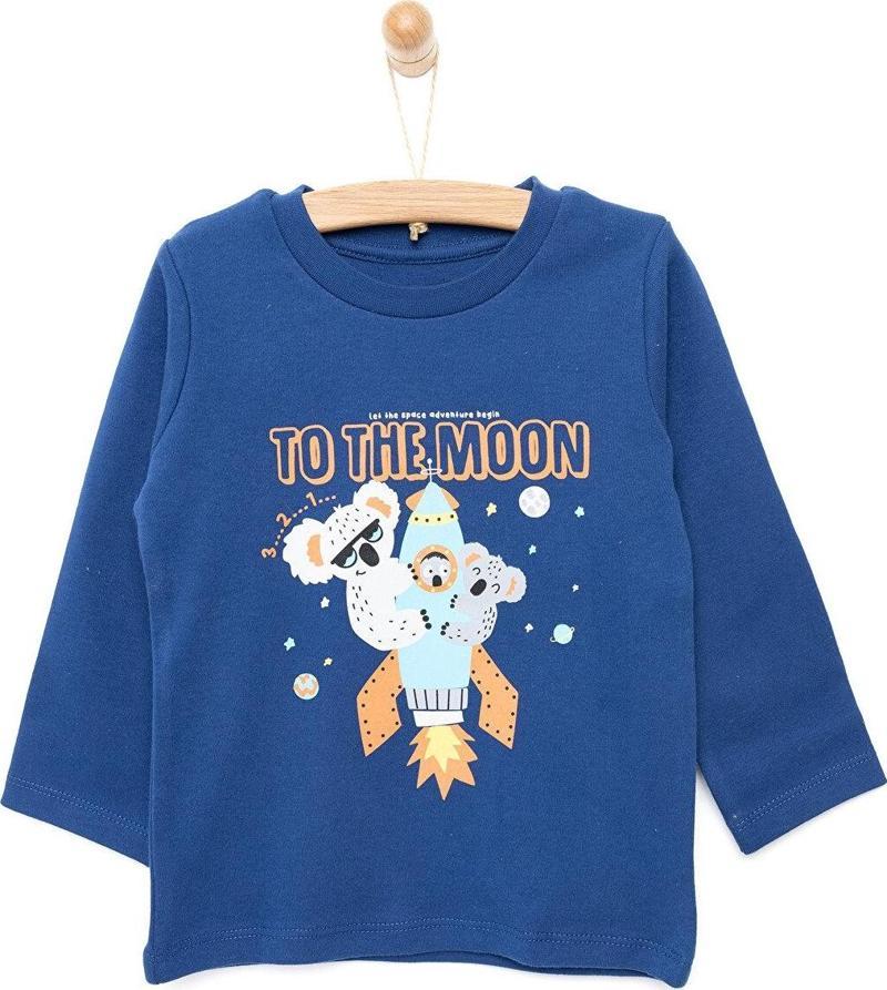 HelloBaby Basic Baskılı İnterlok Sweatshirt Erkek Bebek