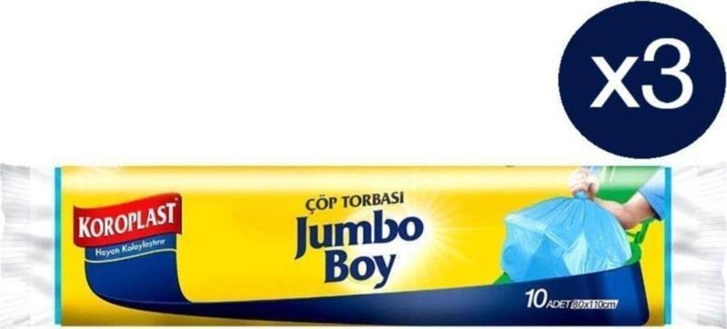 Güçlü Jumbo Çöp Torbası 10'Lu X 3 Paket (80*110)