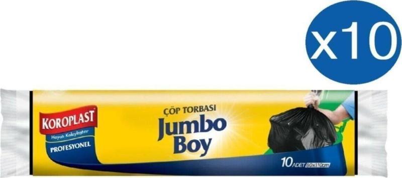 Profesyonel Güçlü Jumbo Çöp Torbası 10'Lu X 10 Paket