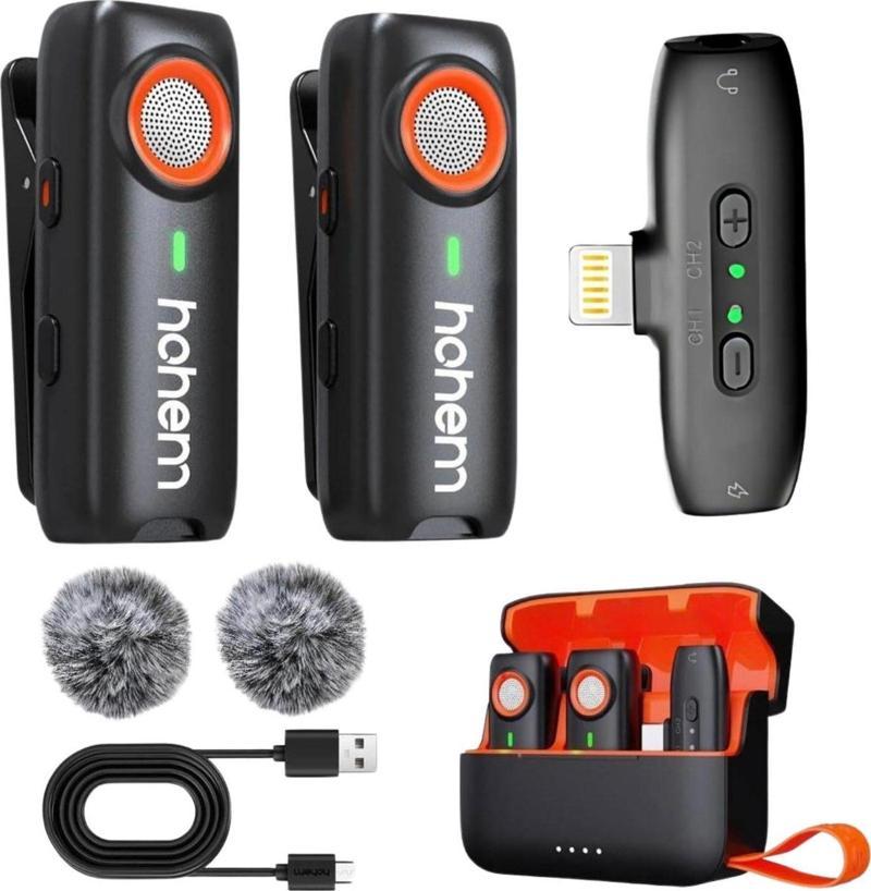 MIC-01 Wireless 2 Kişilik Yaka Mikrofonu (Lightning)