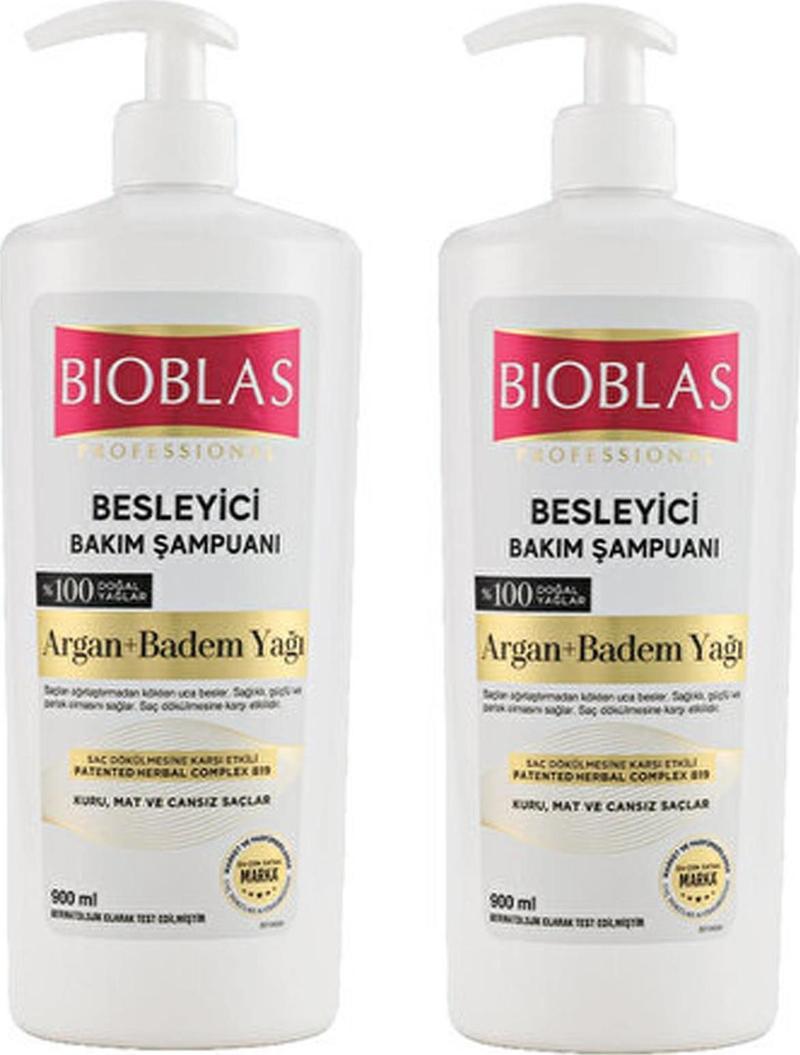Besleyici Bakım Şampuanı Argan Ve Badem Yağı 900 ml 2 ADET