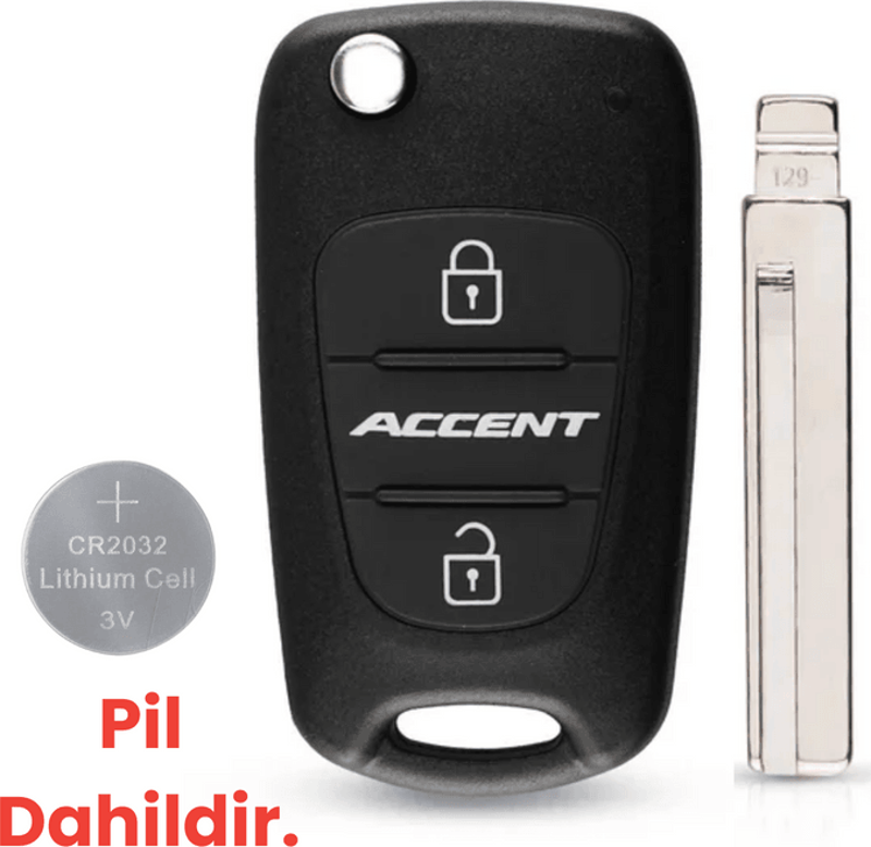 Hyundai Accent Sustalı Kumanda Kabı 3 Buton 3 Buton Uzaktan Kumanda Kabı Anahtar Kılıfı
