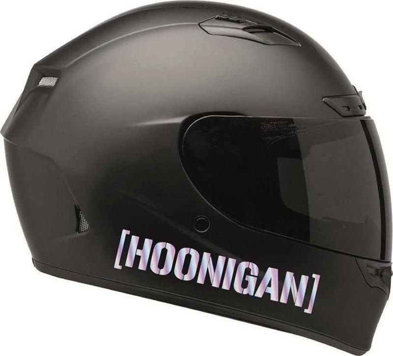 HOONIGAN Yazılı Hologram Motosiklet Kask Sticker Etiket Modeli