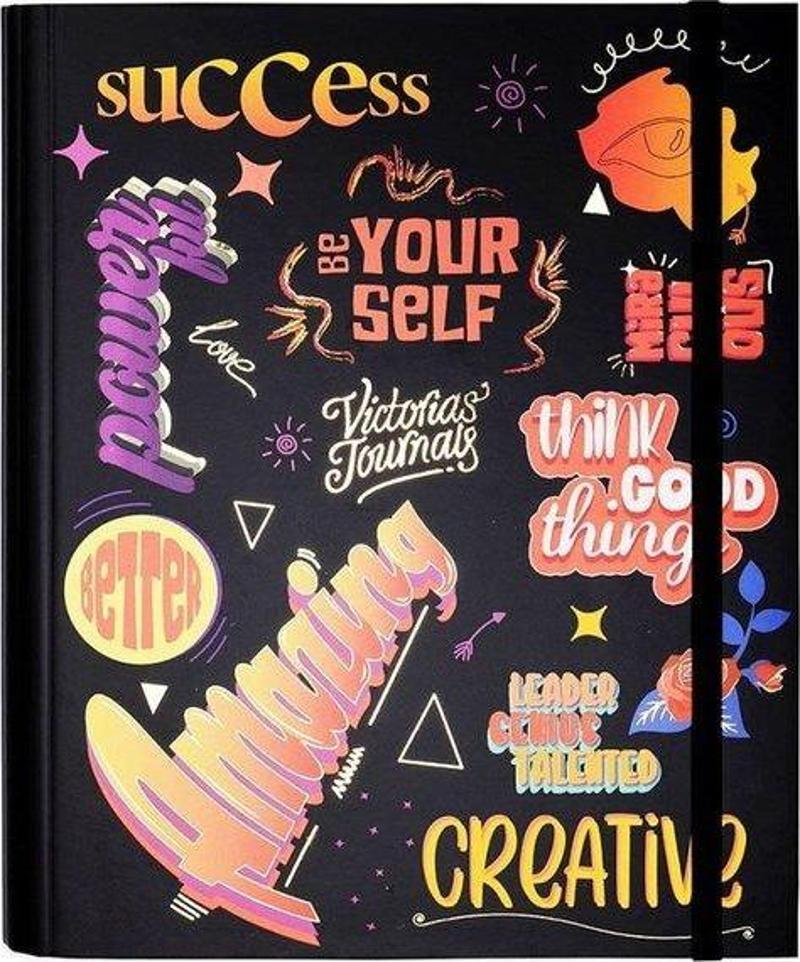 Be Creative Lastikli Gizli Spiralli Çizgili Butik Defter 1703