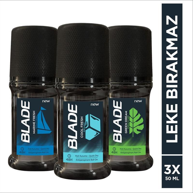 Erkek Roll On 50 Ml 3'lü Tanışma Seti (Marine,Green,Cool)