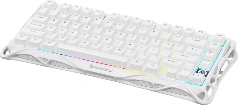 Mercury K1 Lite RGB Kablosuz Mekanik Gaming Klavye, İngilizce Q, Beyaz