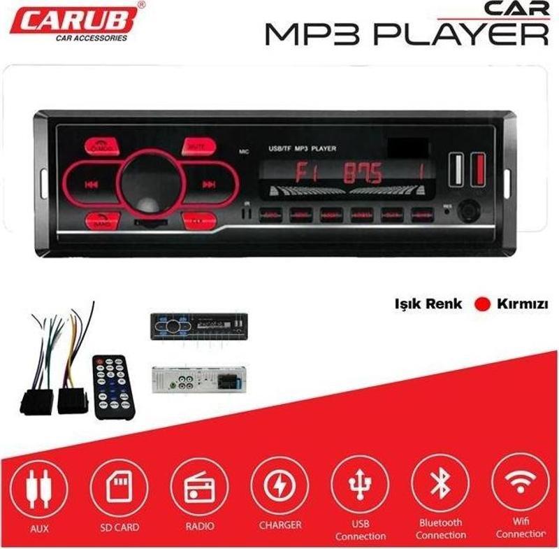 CARUB Oto Teyp Usb Çalar 12V Kırmızı Işık