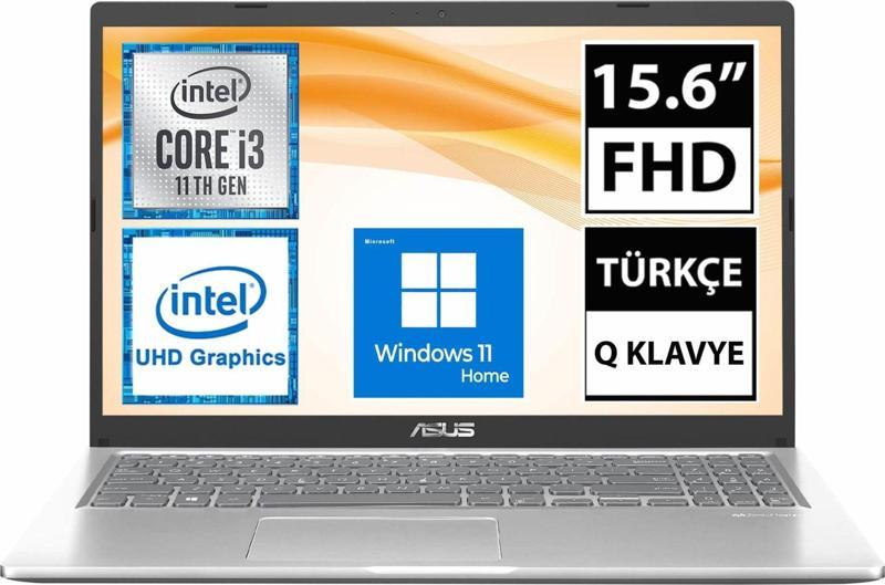 X515EA-BQ967W i3-1115G4 4 GB 128 GB SSD 15.6" W11H FHD Dizüstü Bilgisayar