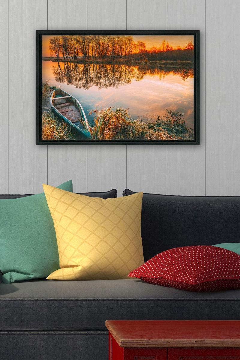Siyah L Çerçeve Kanvas Tablo 75x105 cm