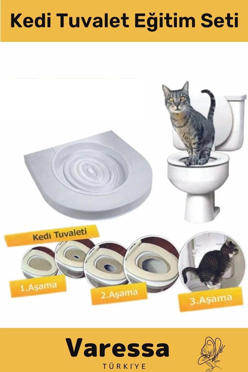 Premium Seri Klozet Alıştırma Kapağı Kum Kabı Wc Yavru Yetişkin Kedi Hijyen Tuvalet Eğitim Seti