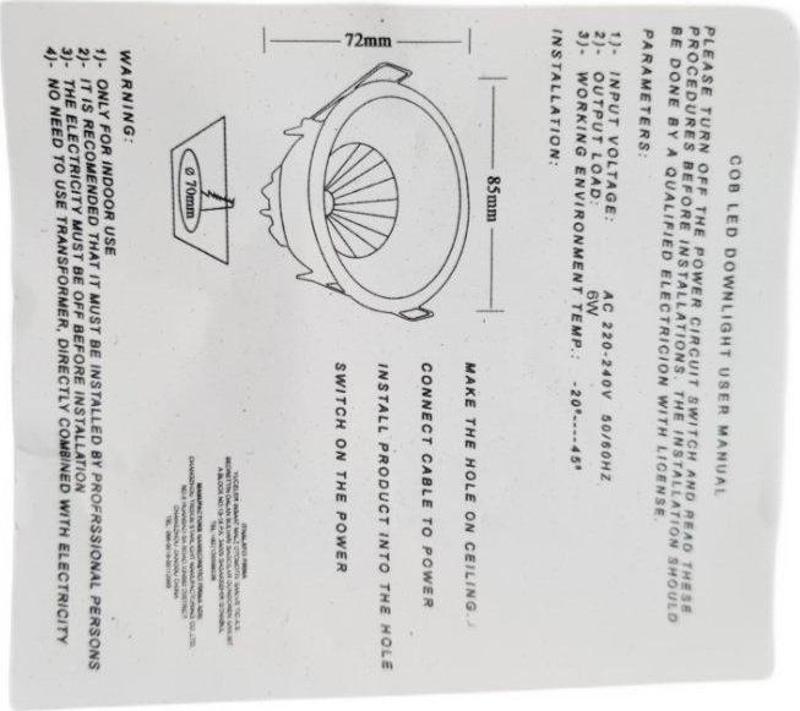 6 WATT LED SPOT TRAFOLU BEYAZ KASA BEYAZ IŞIK (YCE-N5) ( 2ADET )