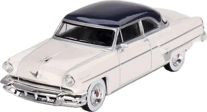 1:64 Diecast Lincoln Capri 1954 Arctic White Atlantic Blue Mini GT Model Araba