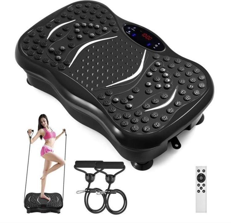 M570 Titreşimli Masaj ve Spor Aleti Vibrating Plate - 2x Direnç Lastiği - Bluetooth USB Bağlantı Speaker - Kuma