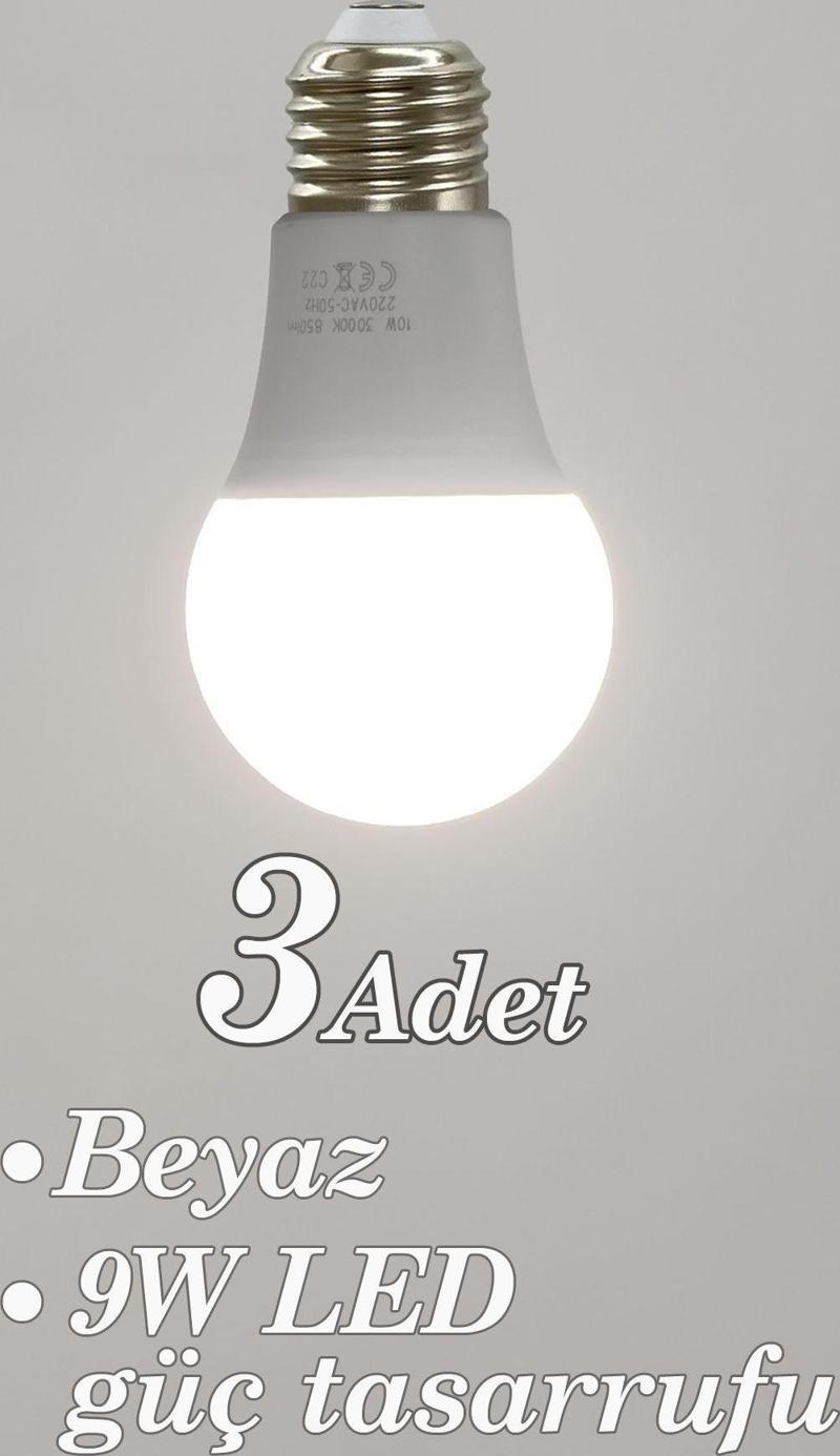 Beyaz 3 Adet Led Ampul 9W