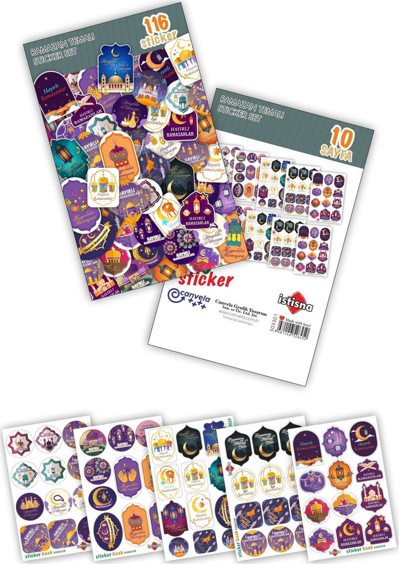 116 Adet Ramazan Ayı Hayırlı Ramazanlar Etiket Seti Sticker Hediye Ramazan Paketi