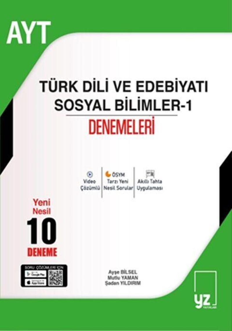 YZ Yayınları AYT Türk Dili ve Edebiyatı - Sosyal Bilimleri-1 10 Denemeleri