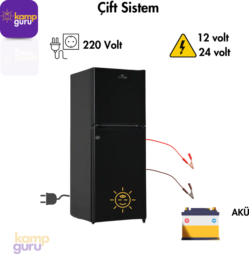 Çift Sistem Cool Life 120 L Siyah Buzdolabı