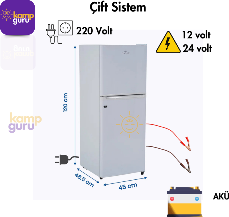 Çift Sistem Cool Life 120 L Beyaz Buzdolabı